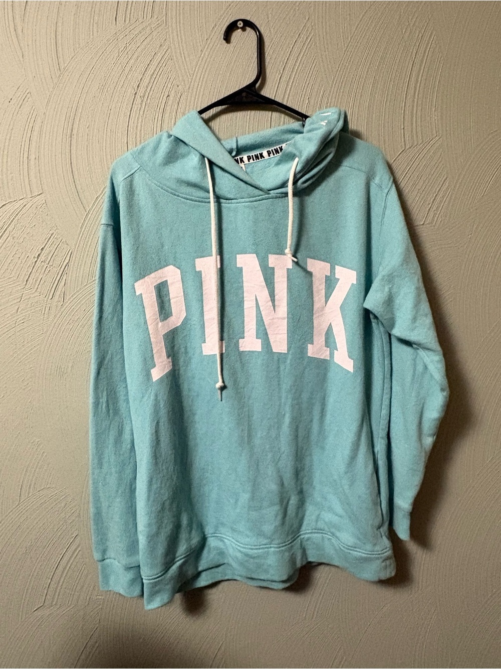 Victoria's Secret PINK Aqua Cowl Pullover Hoodie
